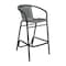 Flash Furniture Lila  Commercial Grade Gray Rattan Indoor-Outdoor Restaurant Barstool, PK4 4-SDA-AD632032R-GY-GG - alternate 3